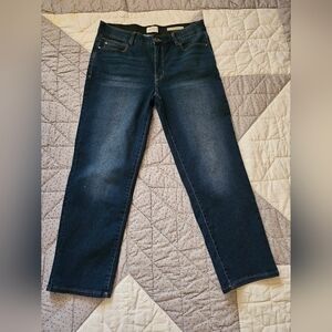 Angels Women's Dark Blue Everluxe Ankle Jeans With Comfort Waist  Size 12/31